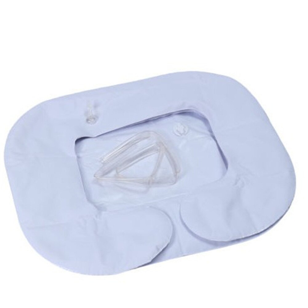Lavabo de champú portátil para ancianos y personas con discapacidad, doble capa inflable plegable de PVC, lavable, para discapacitados, en la cama