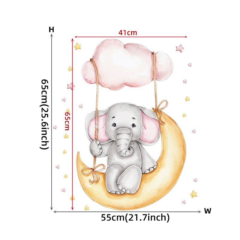 Cartoon Roze Baby Olifant Muurstickers Air Ballon Vicedeal cartoon-roze-baby-olifant-muurstickers-air-ballon-vicedeal