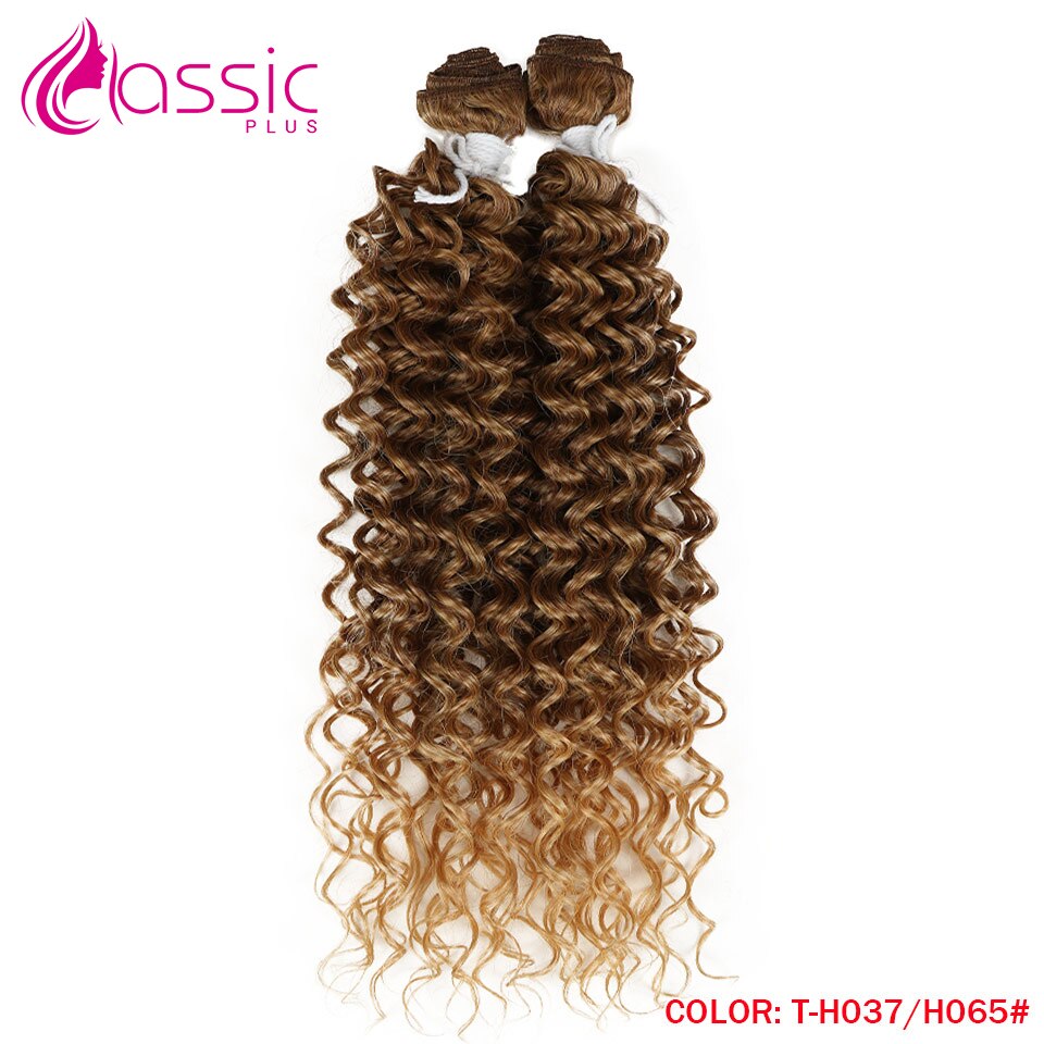 Afro Kinky Curly Synthetic Hair Bundles Brown Deep Wave Hair Extensions 2Pcs/Lot 26Inch Weave Hair Heat Resistant Classic Plus: T-H037-H065