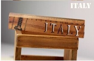 1PC Quaddel Land Italien Roma York Paris Holz Gerade Lineal Messen Studie Zeichnung Schüler Schreibwaren Schule Bürobedarf: Italien