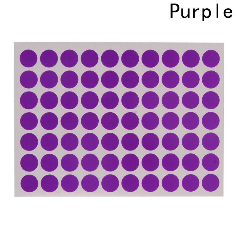 12 Sheets/Pack 10mm Circle Round Color Coded Adhesive Label Dot Sticker: PP