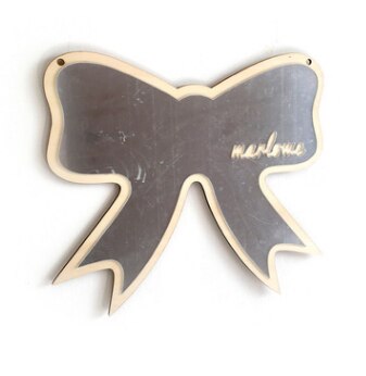 Bricolage chambre d'enfants miroirs muraux décoratifs acrylique décor à la maison cadre en bois pépinière mignon dessin animé miroir Stickers muraux: Log color bow