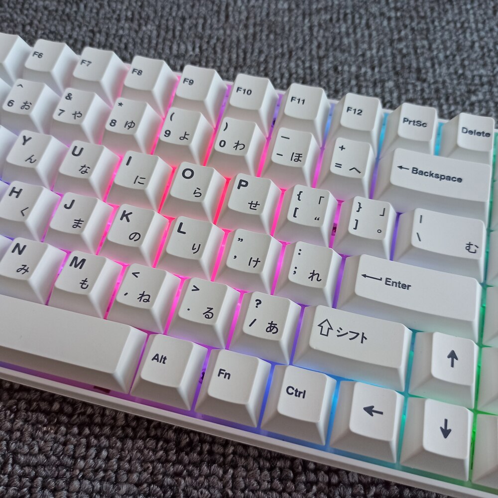 Tintura de perfil de cereza para teclado mecánico, tapa de tecla japonesa con tema Sushi blanco, estilo minimalista, 135 teclas, PBT