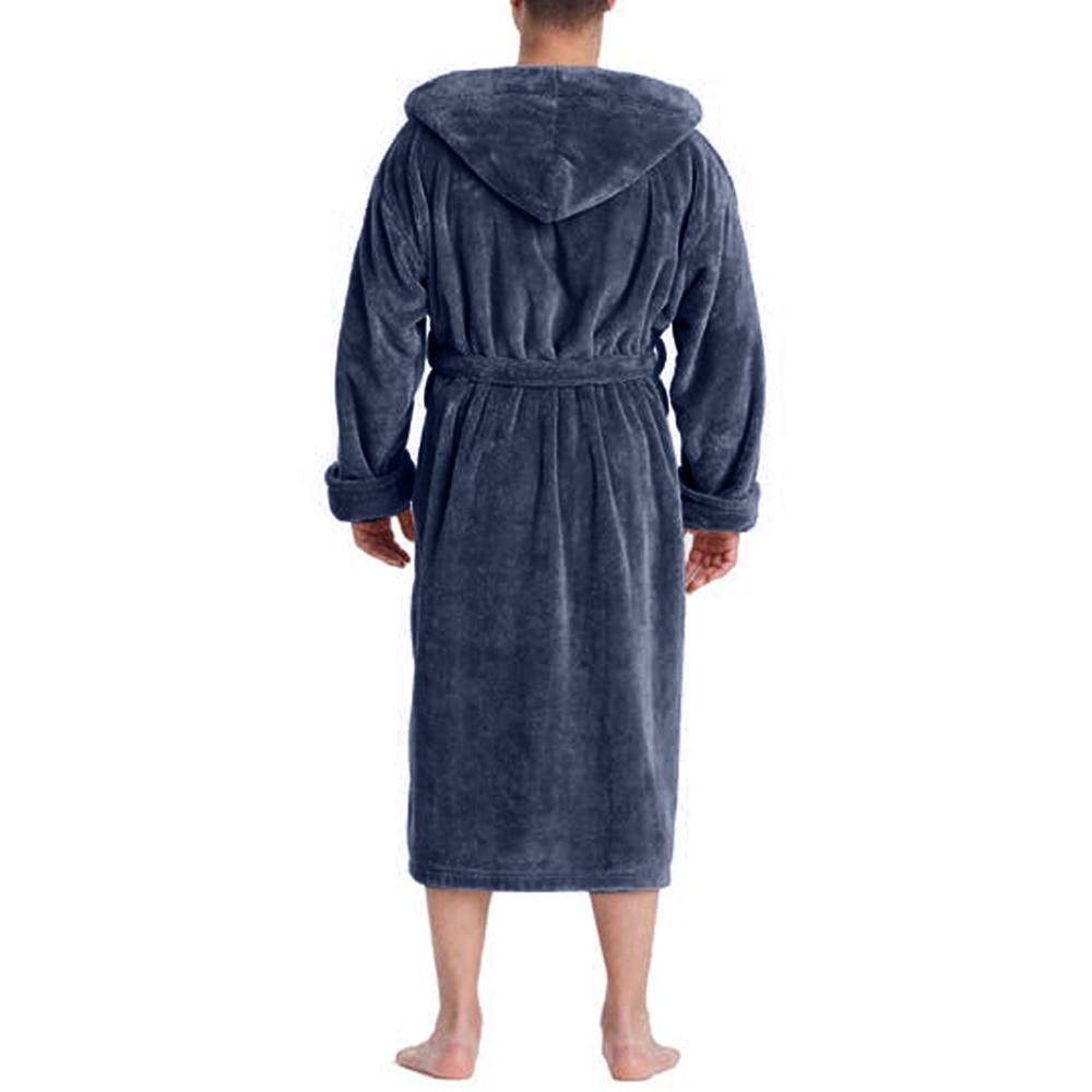 Winterbadjas heren effen fleece warme casual badjas herenkleding homewear loungewear nachtkleding badjassen plus size