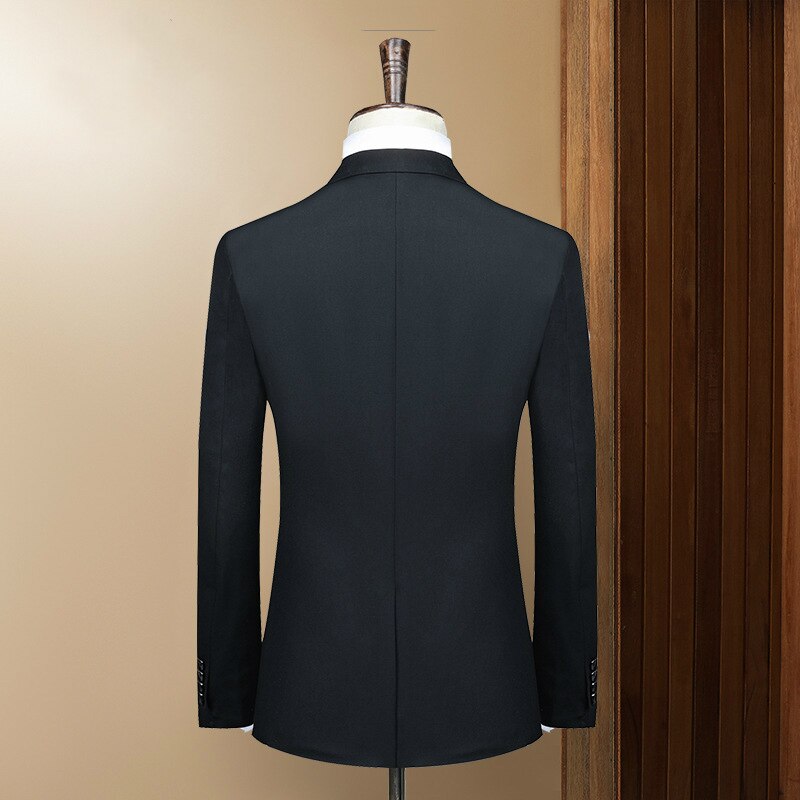 Traje chaqueta y pantalones traje 2 piezas conjunto de talla grande azul marino vestido traje de negocios para hombre traje Formal conjunto de dos piezas traje ajustado