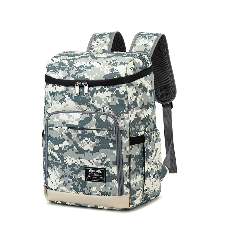 Thermal Backpack Thicken Waterproof Large Thermo Bag Refrigerator Fresh Keeping Thermal Insulated Bag Suitable Picnic Cooler Ba: Camouflage Gray / 29X20.5X39CM