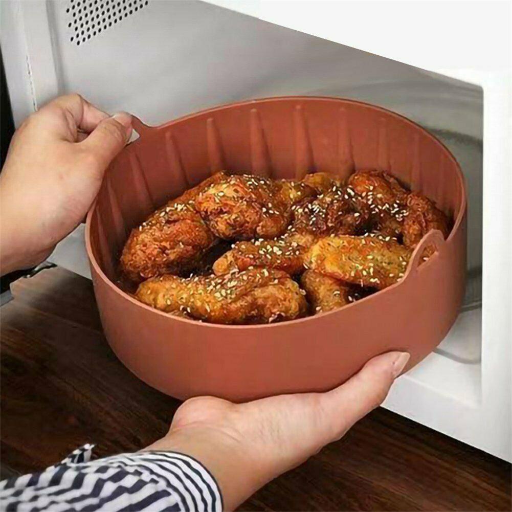 1Pcs Siliconen Airfryer Lucht Friteuse Accessoires Ronde Siliconen Uitvoering Mand Pot Cake Bakken Non-Stick Siliconen Mat 16Cm