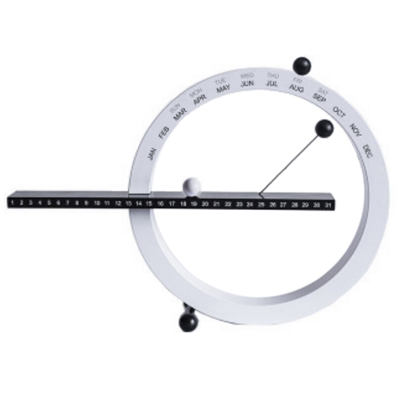 Kreative Magnetische Kugel Wanduhr Perpetual Wand Kalender Neuheit Home Decor Europäischen Stil Wohnzimmer Schlafzimmer Ornamente: White