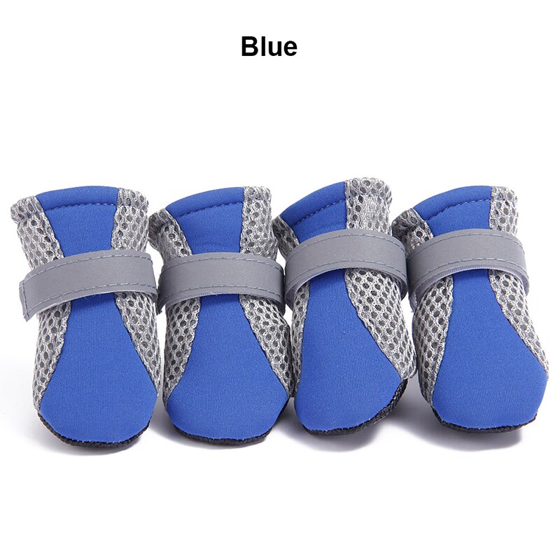 4Pcs/set Pet Dog Rain ShoesDog Booties Rubber Portable Anti Slip Waterproof Dog Cat Rain Shoes Autumn and Winter S/M/L/XL: Blue / XL