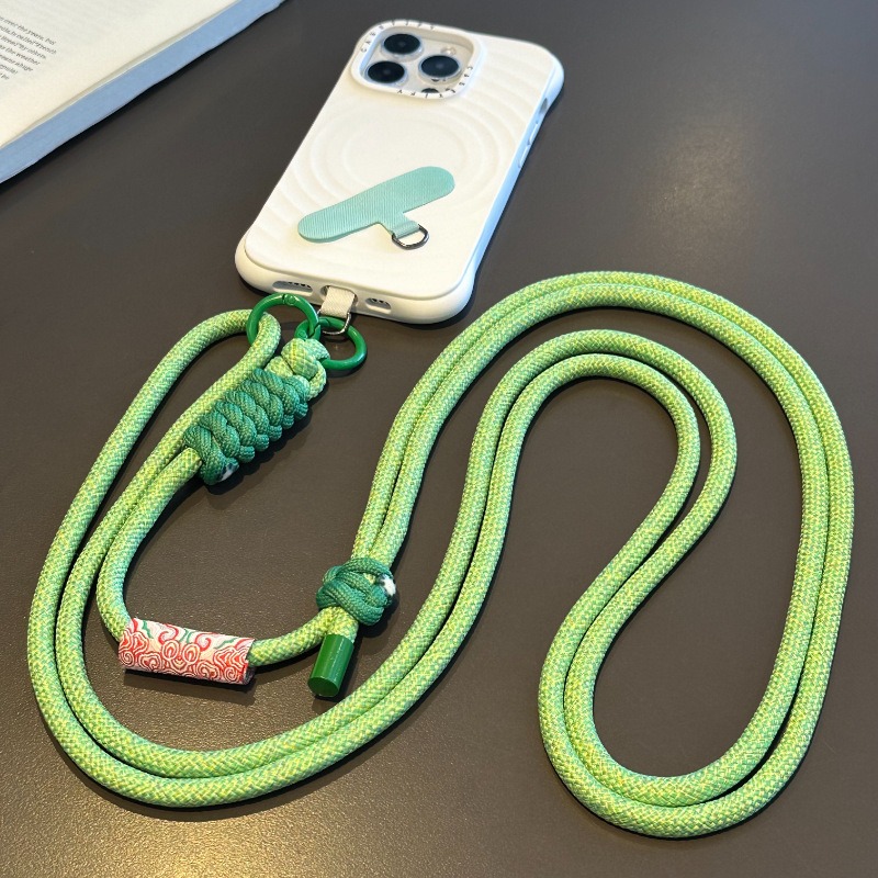 Correas Retro para teléfono móvil, cordón cruzado largo ajustable, cuerda para el cuello, cordón para hombro, cuerda antipérdida, cadena colgante de doble propósito: Azul / Verde