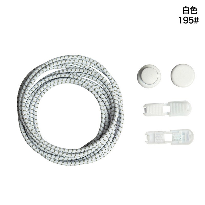 Lacets réfléchissants serrant les chaussures cordes paresseux chaussure laçage élastique corde chaussures de sport toutes les baskets ajustement unisexe femmes hommes: WHITE