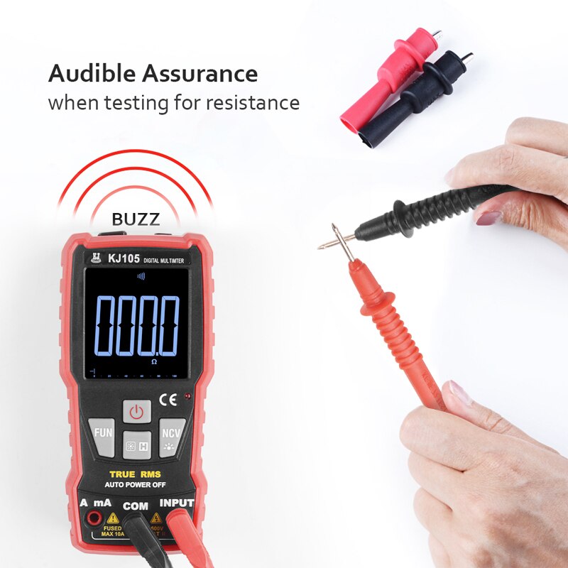 Handskit Digital Multimeter 6000 Counts AC DC Voltage LCD Display Measuring Meter Tester With Test Leads