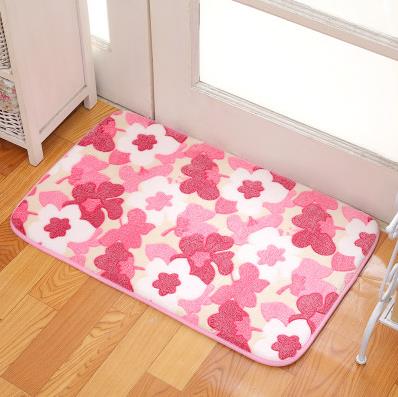 Tapis de sol romantique de chambre florale, tapis doux d'impression de Rose pour le salon moderne, salle de bains d'ouatine de corail Rug.40cm * 60cm: 02 / 50cmx80cm