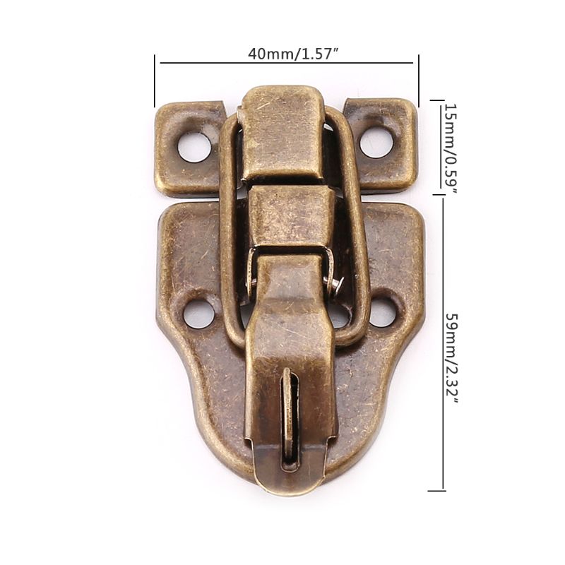Vintage Toolbox Lock Antique Metal Buckle Suitcase Case Toggle Lock Hasp Latch Furniture Hardware