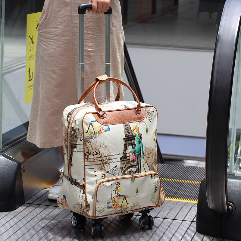 Vandtæt høj oapacity rejsetaske tyk stil rullende kuffert trolley bagage dame mænd tur tasker kuffert med hjul supplerer: -en