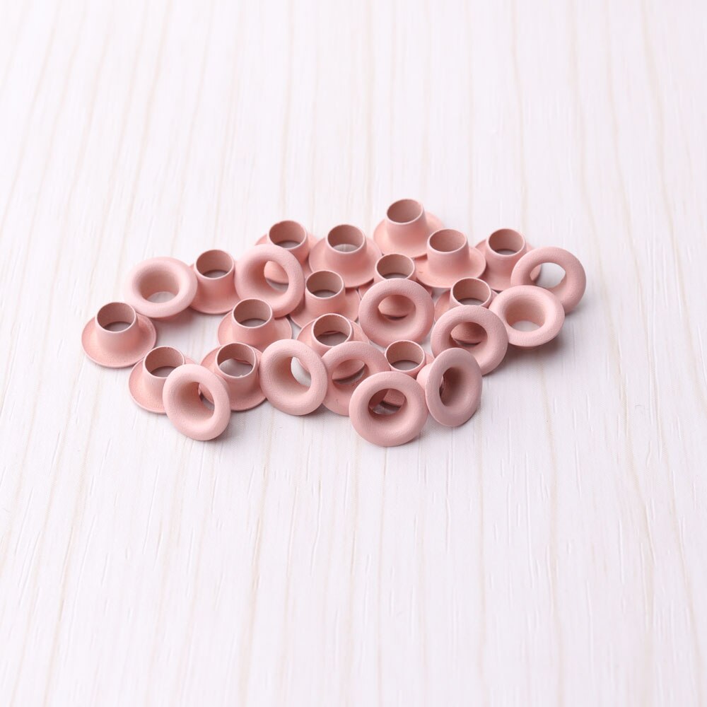 100pcs/lot 8*4*4mm Metal Eyelet Scrapbook Grommet Embellishment Garment Leather craft: pink color