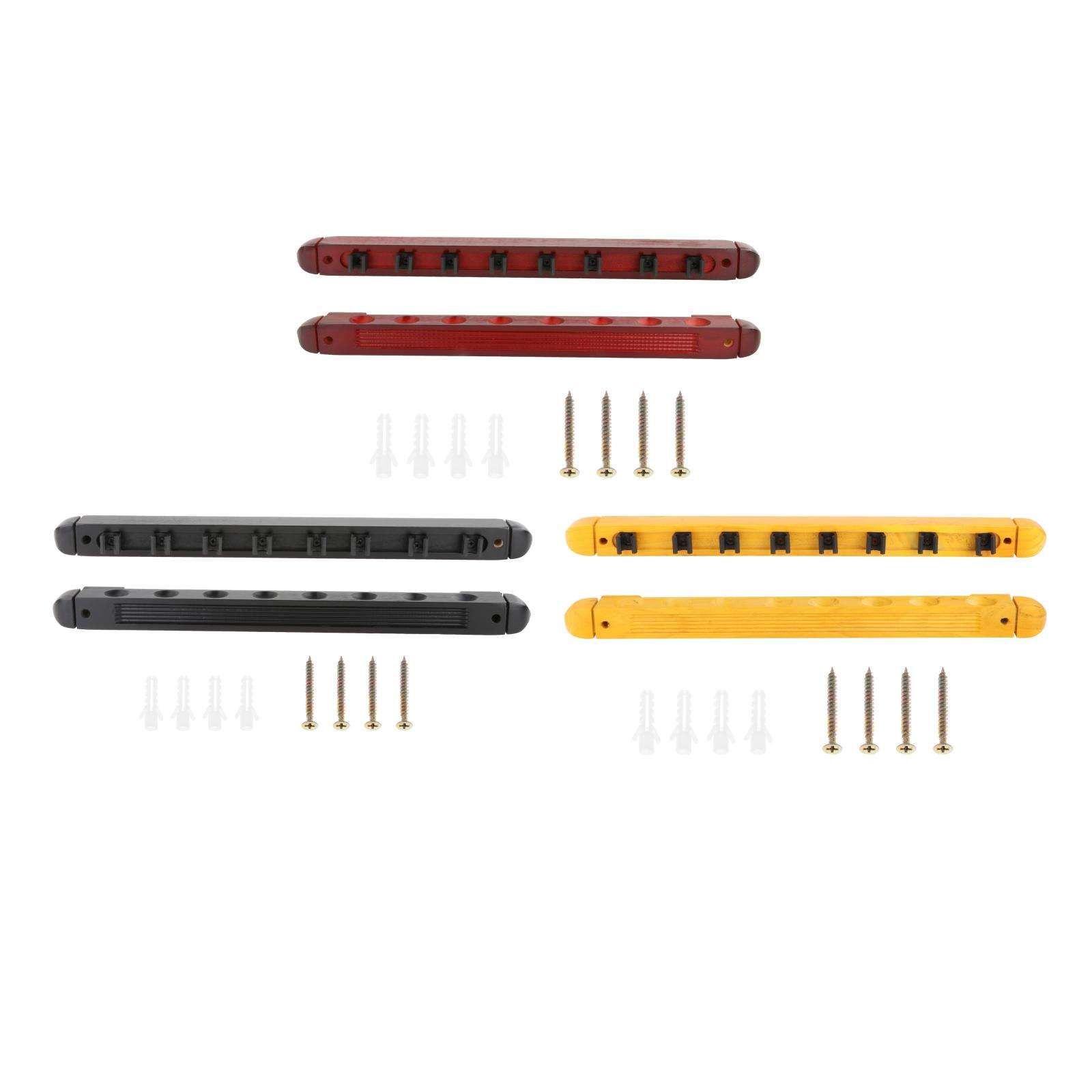 Billiard Cue Rack 2-Pieces Traditional Wall Mounted Solid Wood Billiard/Pool Cue Rack, Holds 8 Cues