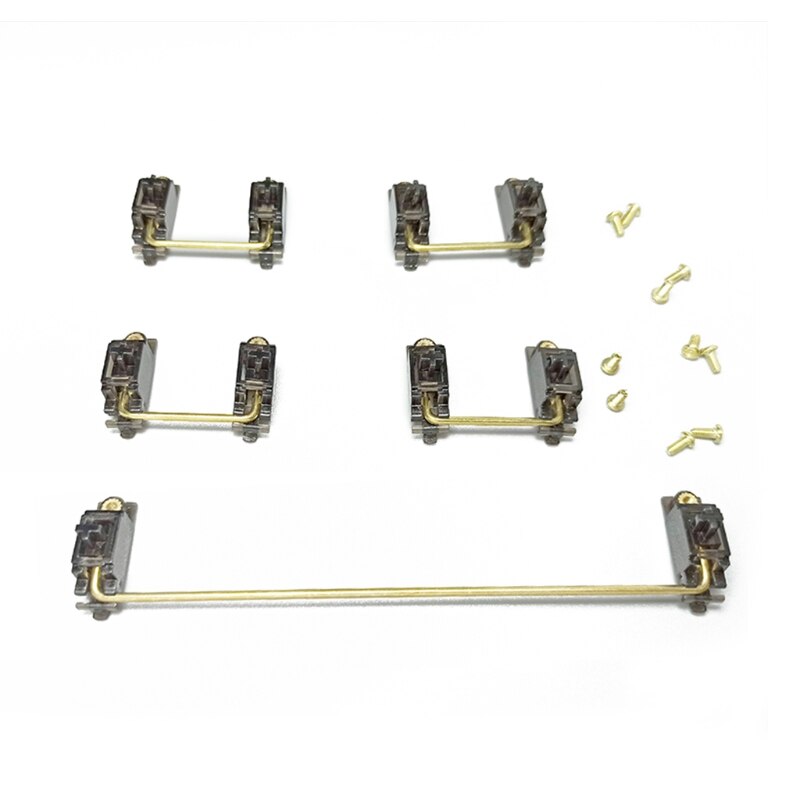 V2 Stabilizers Black Transparent Gold Plated Screw-in Stabilizer for Mechanical Keyboard xd96 xd87 gh60 xd64 xd84: BK