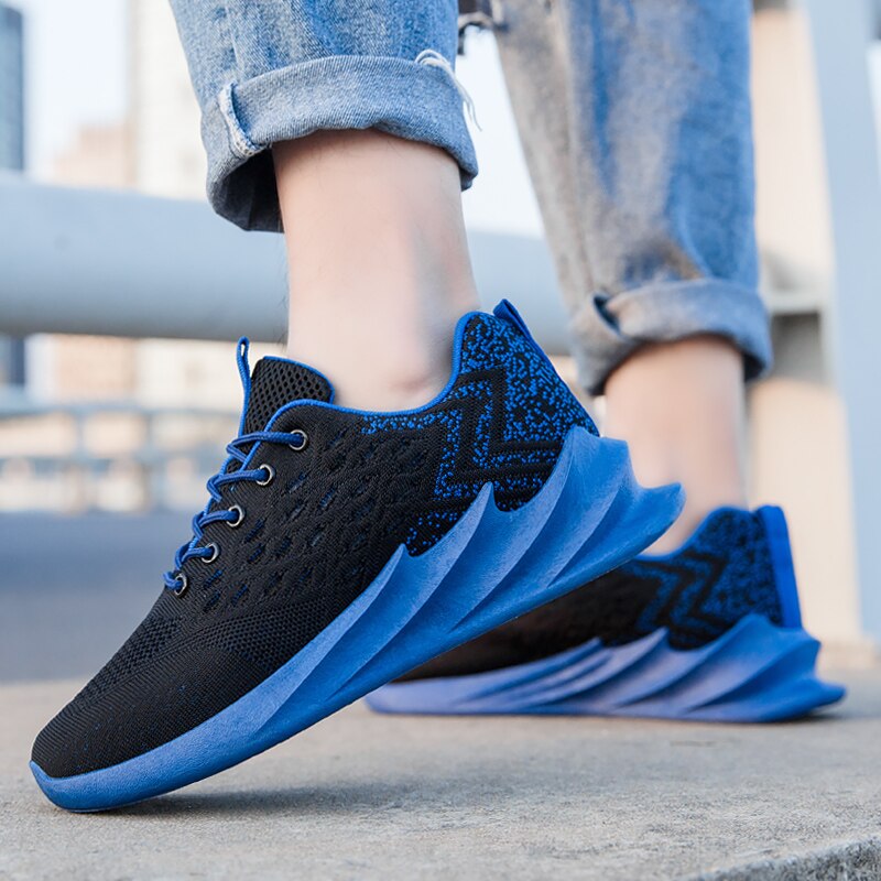 Baskets pour Jogging en maille respirante pour homme, chaussures squelette, collection décontracté, collection à lacets