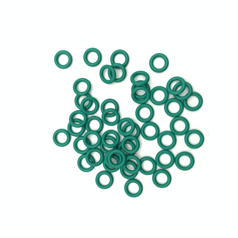 50 pz FKM O Ring guarnizione di tenuta olio isolante resistenza alle alte Temperature gomma fluorurata O Ring verde CS 1mm OD 3-50mm