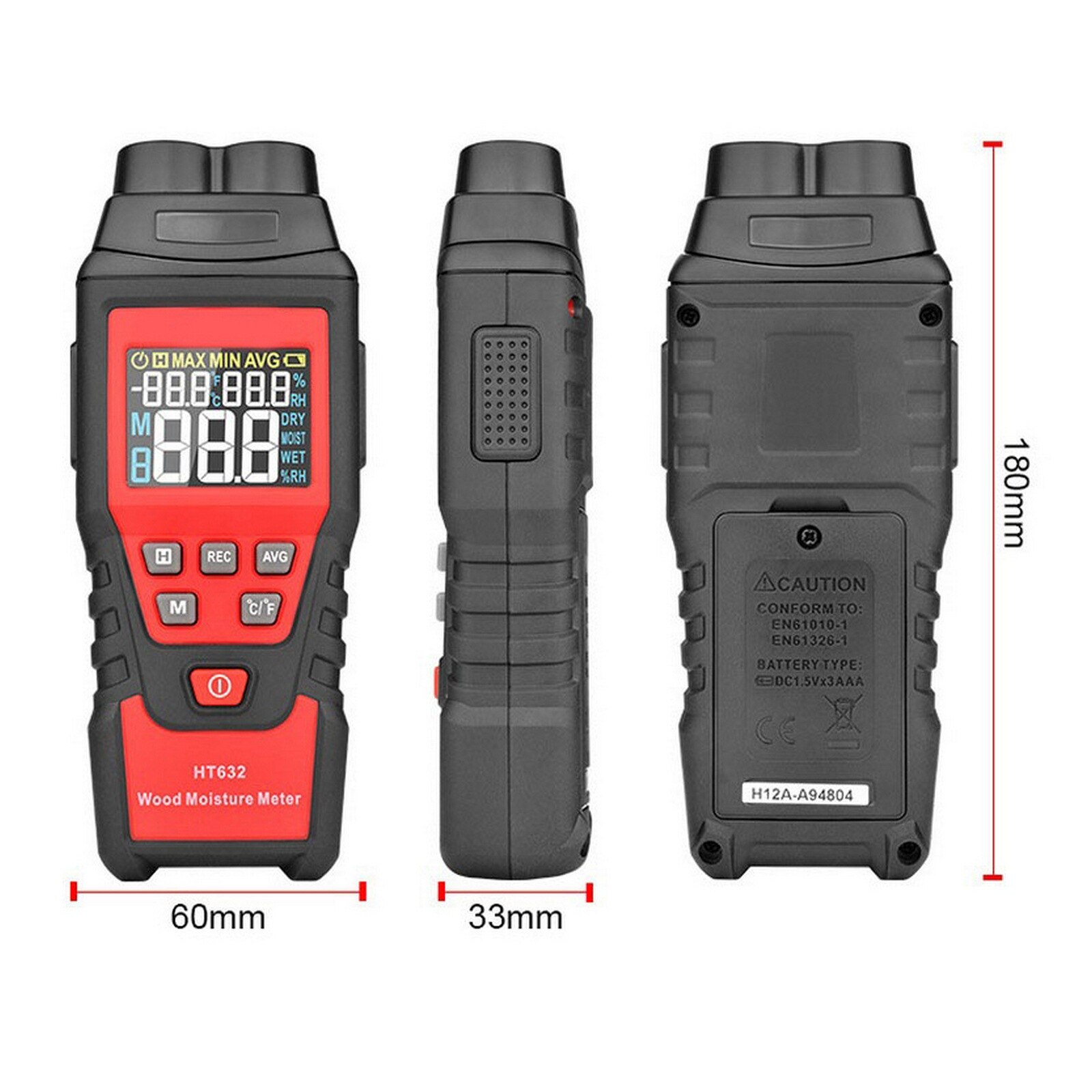 Two Pins Digital Wood Moisture Meter Analyzer Paper Humidity Tester Wall Hygrometer Timber Damp Detector