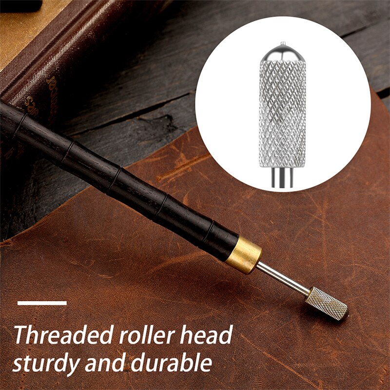 LMDZ Leather Edge Oil Pen Top Edge Dye Pen Roller Oil Pen Sandalwood Handle Leather Craft Tool Applicator Speedy Paint Tools