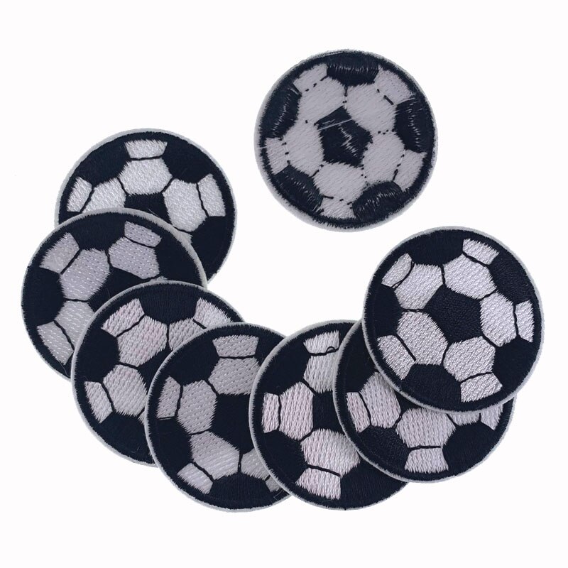 3/4/5cm fodbold mønster broderi patches hotfix motiv applikationer stryge patches badge klistermærker til tøj tilbehør