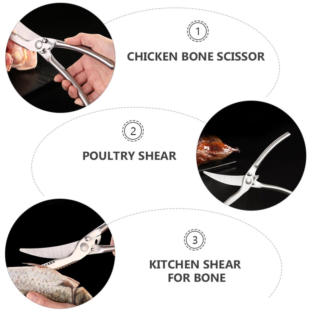 1pc Kitchen Stainless Steel Poultry Shear Chicken Bone Scissor Kitchen Gadget