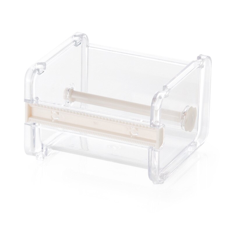 Transparent Tape Dispenser Washi Tape Cutter Desktop Storage Organizer Holder Dispenser Student School Office Stationery: 1Pcs beige