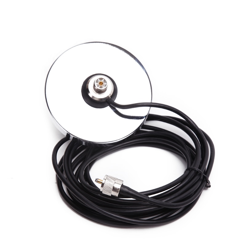 Original NB-120 Flat Bottom Strong Magnetic Mount 5M Coaxial Cable Black/Silver for Mobile Radio Car Raio Vehicle Radio Antenna