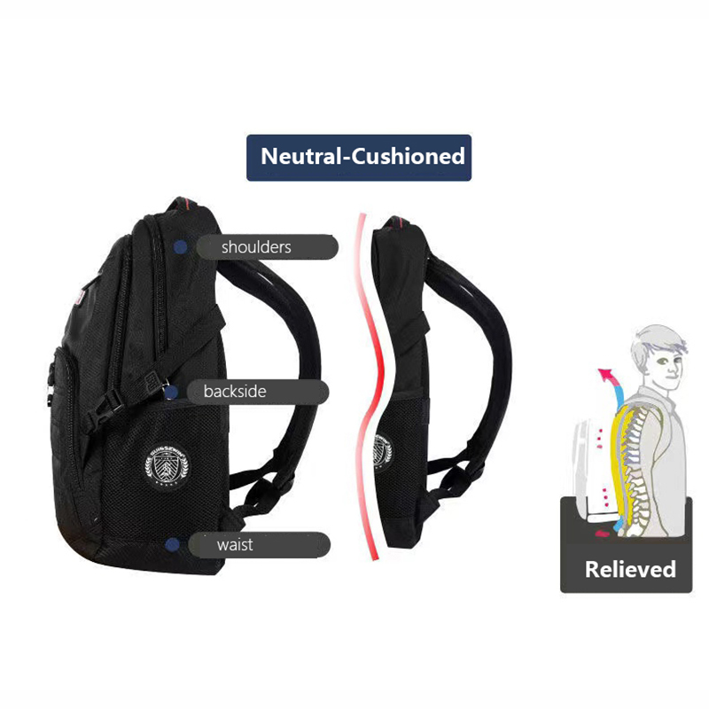 Sac à dos suisse multifonctionnel pour ordinateur portable 15.6 pouces, sacoche de voyage multicouche de grande capacité, sac d'école de originale