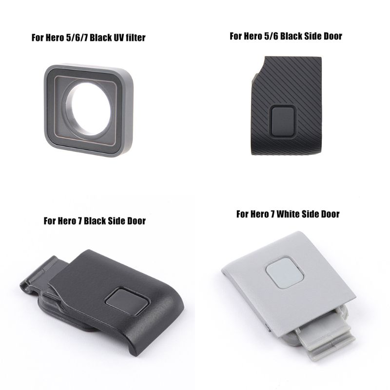 Protection de couvercle de porte latérale pour lentille de filtre UV pour Go-Pro HERO5/6/7 noir/7 blanc