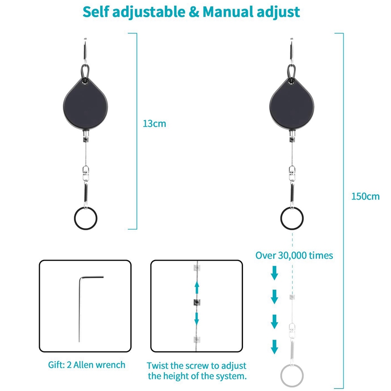 Vr Retractable Cable Management System,Virtual Reality Wire Cord Ceiling Management Accessories For Htc Vive/Htc Vive Pro/Ocul