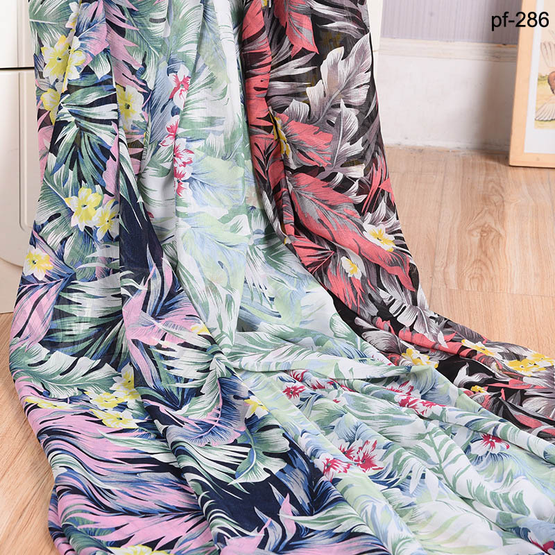 Gedrukt polyester jurk, Chiffon zonnebrandcrème handdoek accessoires Chiffon stof Bloemen gedrukt chiffon Jurk stof
