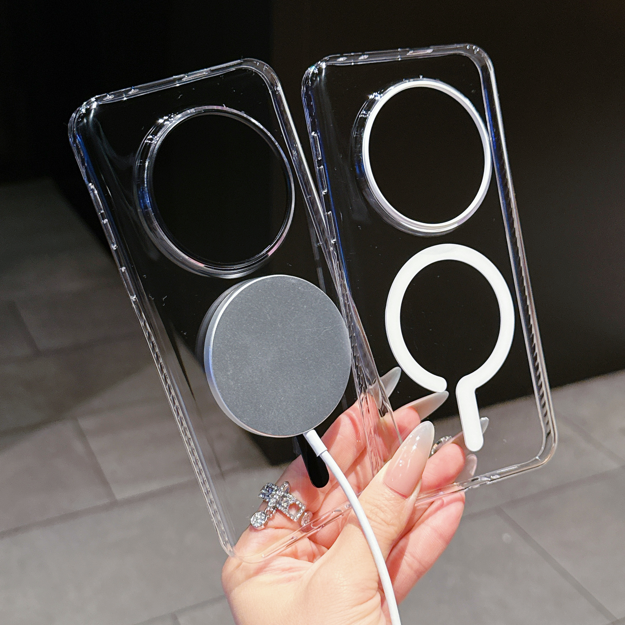 Étui pour Honor Magic 7 Pro Magsafe Transparent dur PC magnétique sans fil charge clair mince couverture pour Honor Magic 7 7Pro coque