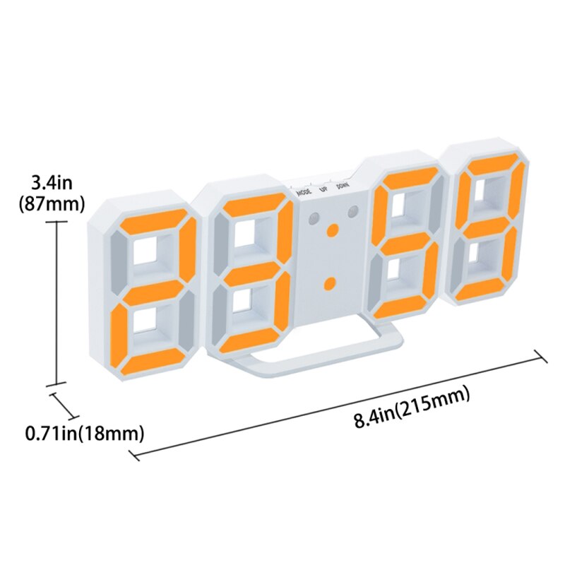 Bord 3d digital klokke alarm slumre hjemmerom dekal vekkerklokke moderne digital ledet bordklokke klokker 24 eller 12- tidtaker