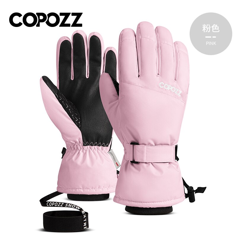 Copozz luvas de esqui de inverno das mulheres dos homens à prova dwaterproof água ultraleve luvas de snowboard motocicleta equitação neve manter quente luvas à prova de vento: Azul / M