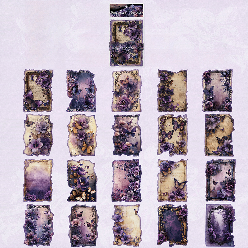 20 unids/pack estilo gótico Vintage oscuro decoración de colección de recortes Material papel perfecto para Collage diario artesanía suministros DIY: Amarillo claro