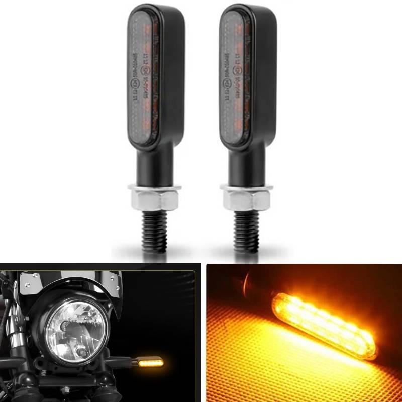 Clignotant de moto 12V 8mm LED clignotants indicateur clignotant lumières 3LED 6LED pour Honda pour Yamaha pour café Racer: Or