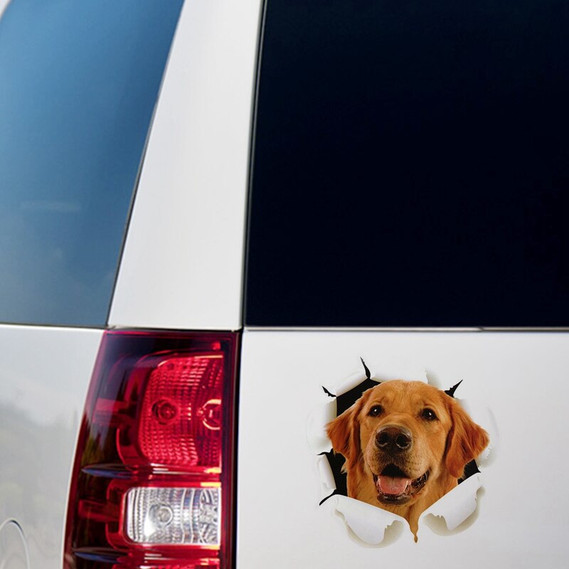 Pegatinas 3D para coche, Adhesivo de revestimiento 3D para gatos y perros grandes, adhesivo de gato para coche, pegatina de vinilo reflectante Animal, 1 Uds.