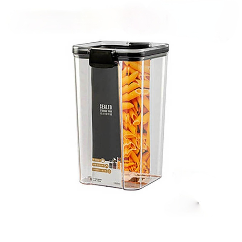 1800ml Set Stackable Kitchen Sealed Jar Plastic Food Storage Box Multigrain Storage Tank Dried Fruit Tea Jar Storage Containers: 1300ml