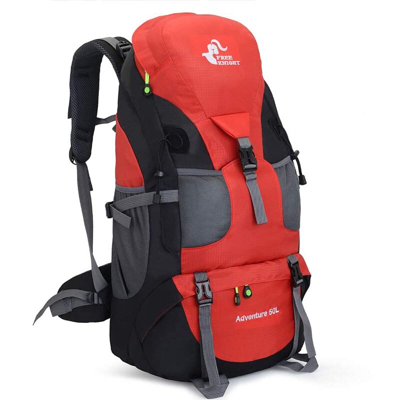 50L Waterproof Ultra Lightweight Hiking Backpack Men Mountain Bags Unisex Outdoor Sport Daypack Travel Climbing Fishing Backpack: Red