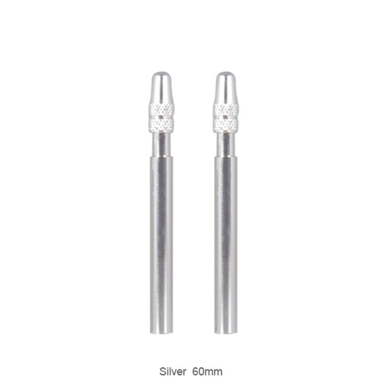 1 Paar 50Mm 60Mm Fiets Presta Ventiel Extender W/ Cap Cnc Aluminium Geanodiseerd F/V extension Voor Vaste Racefiets Velgen: 1Pair Silver 60MM