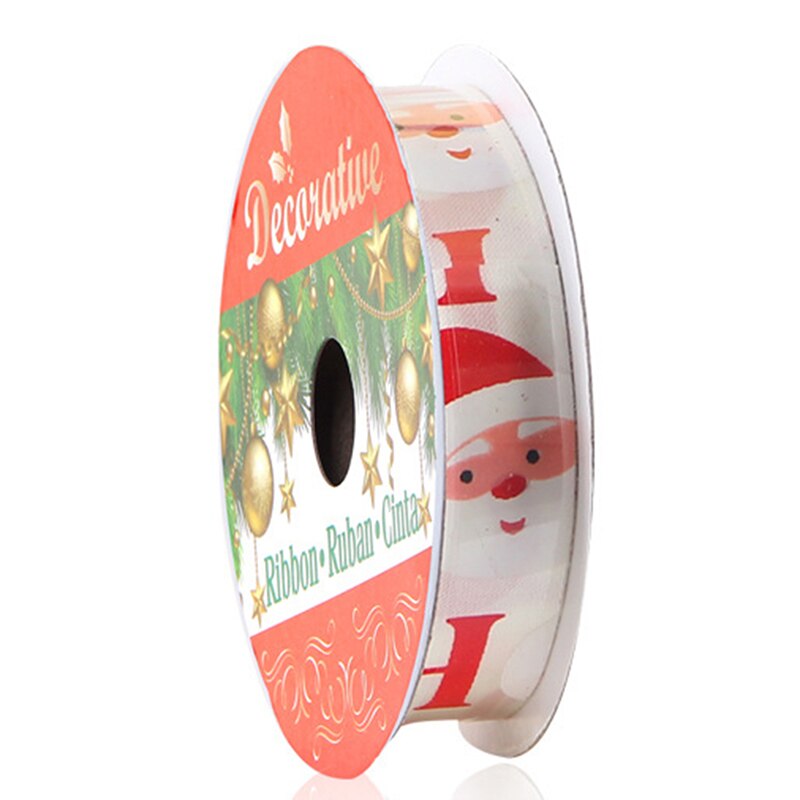 Verpakkingslint kerstboom strik boeket verpakkingslint bedrukking doek kerstversiering lint: De kerstman / 2.5cm