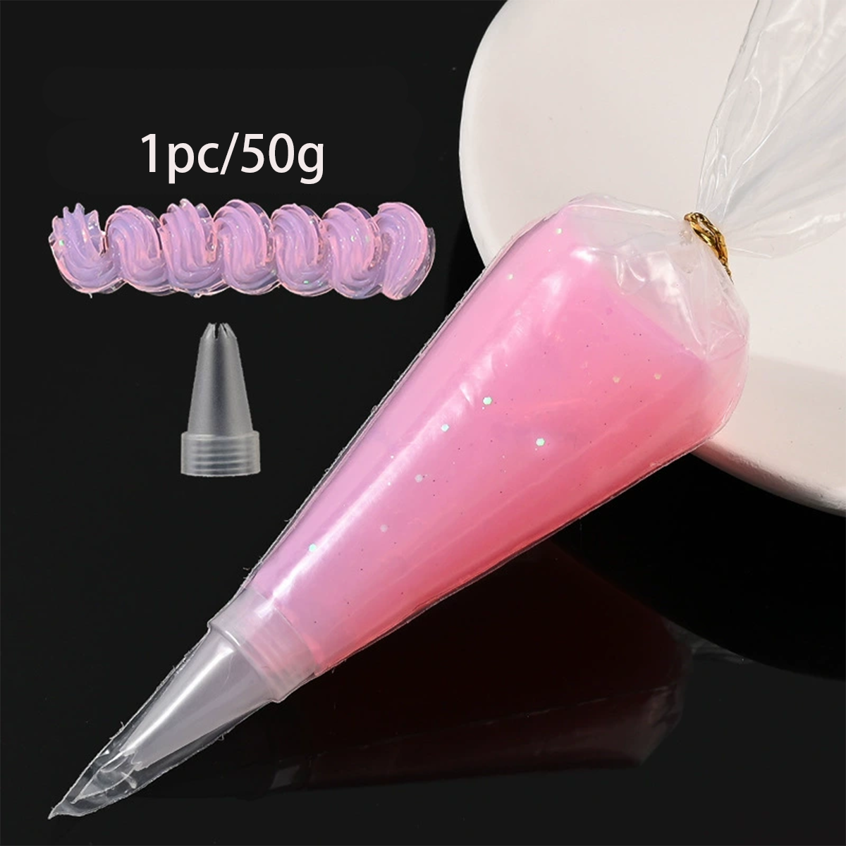 Colle gelée transparente 50g pour l'artisanat de bricolage | Colle crème simulée | Décoration de coque de téléphone, de fête, fournitures artistiques (Non-Toxi: Black
