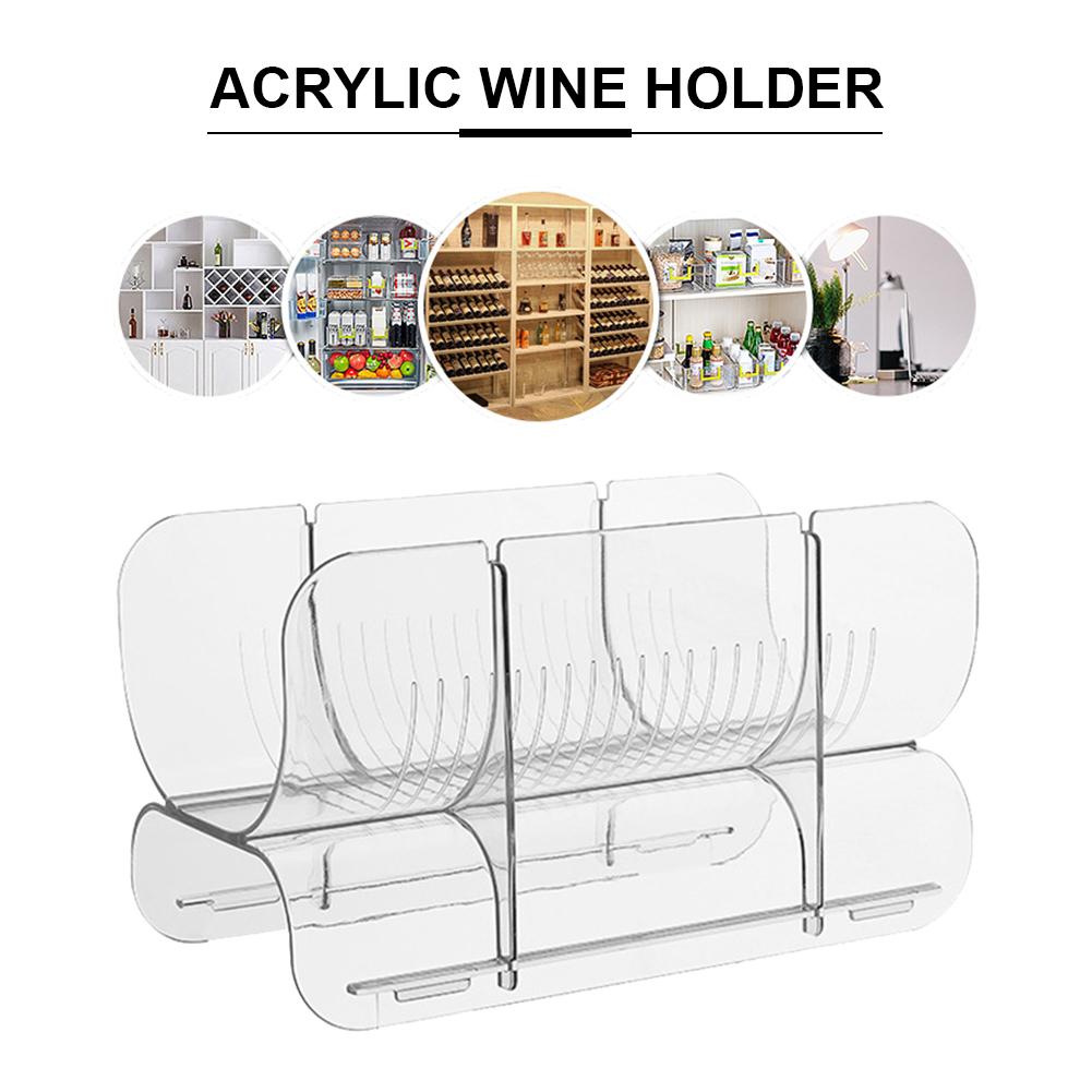 Acrylic Stackable Clear Wine Rack Holder for Kitchen Pantry Fridge Ideal Storage for Wine Champagne Beer Bottle Water