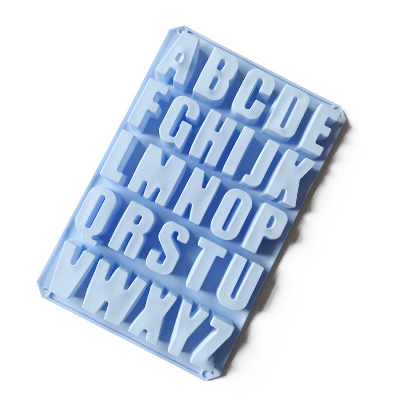 1Pc Grote Mallen Cijfers Letters Siliconen Mal 3D Fondant Mold Taarten Decoreren Gereedschap Diy Keuken Bakvormen: Blauw