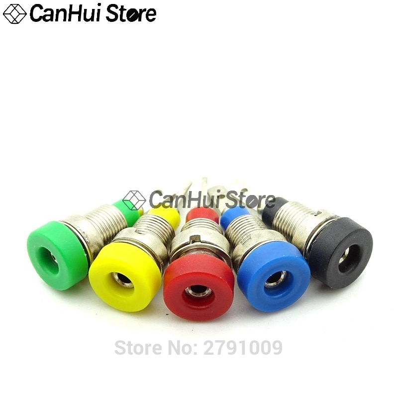 Enchufe tipo Banana de 2MM, conector adaptador de Panel de cobre puro, Terminal de fuente de alimentación de alto voltaje, 10A, 5 unidades