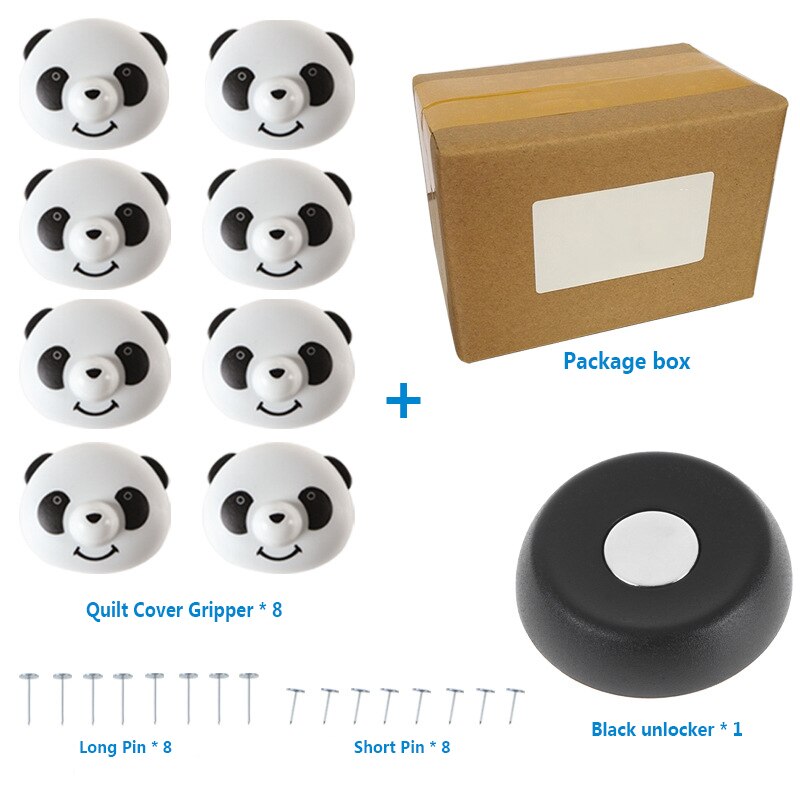 8 stuks panda dekbedovertrek gripper dekbed clip gesp beddengoed dekbed zak houder klem sluiting set handig eenvoudig te gebruiken met magneet: 1