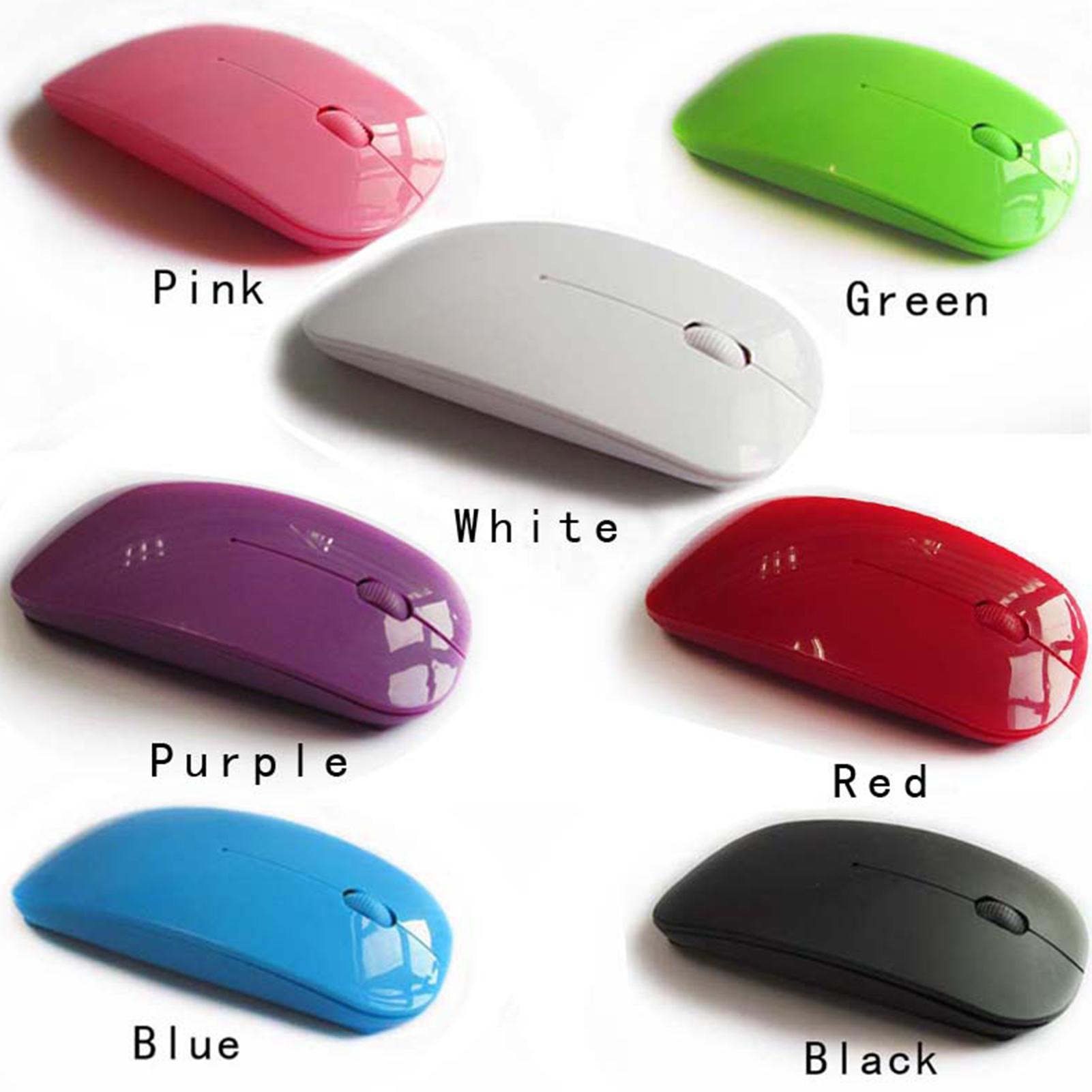 Souris optique sans fil ultrafine, récepteur USB 2.4 ghz, pour ordinateur de bureau et portable